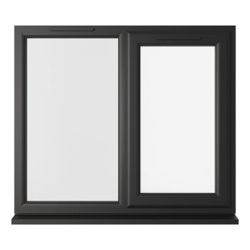 Crystal uPVC Window Triple Glazed Black/White A+ Rated Right Hand Side Hung Next to a Fixed Light Clear Glazing