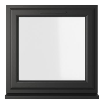 Crystal uPVC Window Double Glazed Black/White A Rated Top Opener Clear Glazing