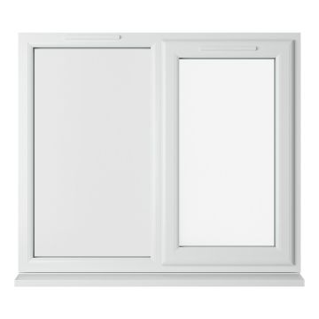 Crystal uPVC Window White A Rated Right Hand Side Hung Next to a Fixed Light Clear Glazing