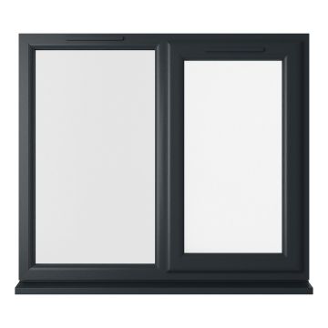 Crystal Triple Glazed Window Grey/White RH 1190mm Clear