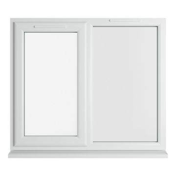 Crystal uPVC Window White A Rated Left Hand Side Hung Next to a Fixed Light Clear Glazing