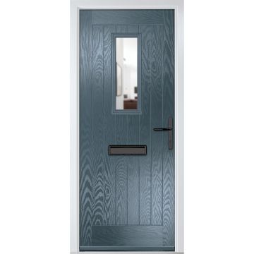 Crystal GRP Front door Sunningdale Slate Grey 920mm x 2090mm Open in Left hand Clear Glass