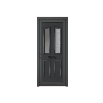 Crystal uPVC Front Door 4 panel 2 Glass Kensington Grey/White Right Hand Obscure Glass 920x2090mm