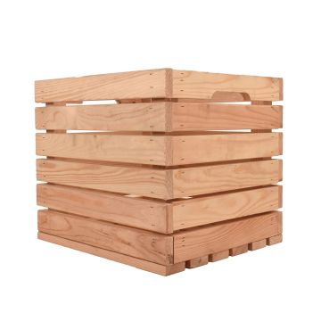 Snowdon Timber Natural Wooden Storage Crate (H) 32.5cm (W) 33cm (L) 37.5cm - Pack of 2