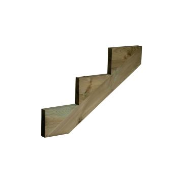 Snowdon Timber 3 Step Treated Decking Stringer (T) 48mm (W) 250mm (L) 872mm