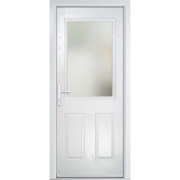 Crystal GRP Front door Back Door White 920mm x 2090mm Open in Right hand Stipolytte Glass