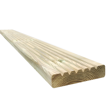Snowdon Timber Treated Decking Board (T) 28mm (W) 120mm (L) 3.6m - Pack of 20