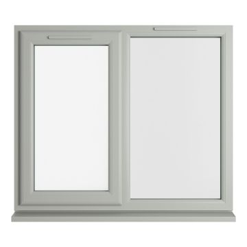 Crystal uPVC Window Double Glazed Agate/White A Rated Left Hand Side Hung Next to a Fixed Light Clear Glazing