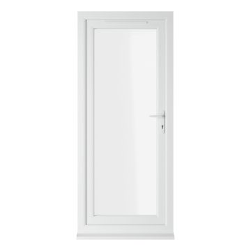 Crystal Triple Glazed Single Door Full glass White LH Clear