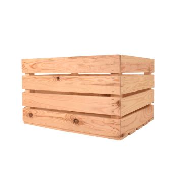 Snowdon Timber Natural Wooden Storage Crate (H) 30cm (W) 40cm (L) 50cm - Pack of 2