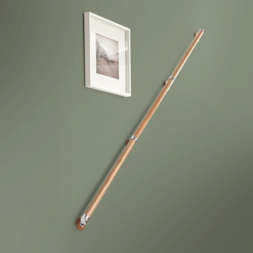 Cheshire Mouldings Rail in a Box Oak/Chrome Complete Set (L) 3.6m