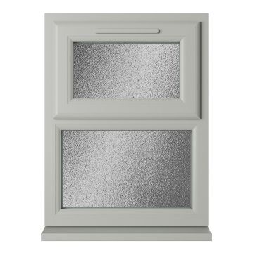 Crystal uPVC Window Triple Glazed Agate/White A+ Rated Top Hung Opener Over Fixed Light Obscure Glazing