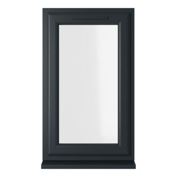 Crystal uPVC Window Grey 7016 external White Internal A Rated Left Hand Side Hung Clear Glazing