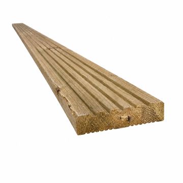 Snowdon Timber Treated Reject Dual Sided Decking Board (T) 24mm (W) 120mm (L) 2.4m