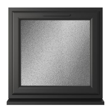 Crystal uPVC Window Triple Glazed Black/White A+ Rated Top Opener Obscure Glazing