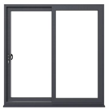 Crystal uPVC Grey 7016 External White Internal Sliding Patio Left to Right 150mm Cill Included Clear Glazing
