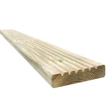 Snowdon Timber Treated Decking Board (T) 28mm (W) 120mm (L) 2.4m - Pack of 25
