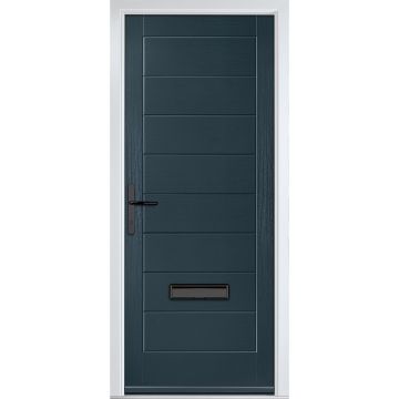 Crystal GRP Front door Monza Solid Anthracite Grey 920mm x 2090mm Open in Right hand No Glass