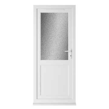 Crystal Triple Glazed Single Door Half panel White LH Obscure