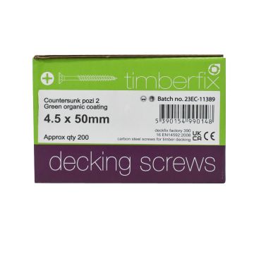 Timberfix Green Decking Screw 4.5 x 50mm Box of 200
