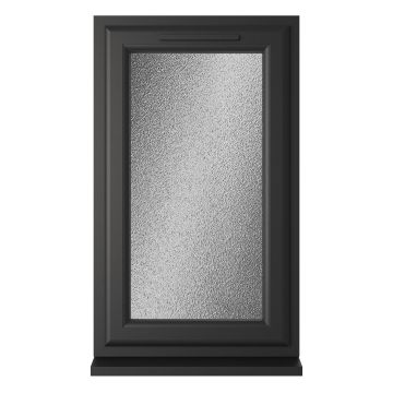 Crystal uPVC Window Triple Glazed Black/White A+ Rated Right Hand Side Hung Obscure Glazing