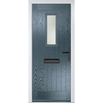 Crystal GRP Front door Sunningdale Slate Grey 920mm x 2090mm Open in Left hand Stipolytte Glass