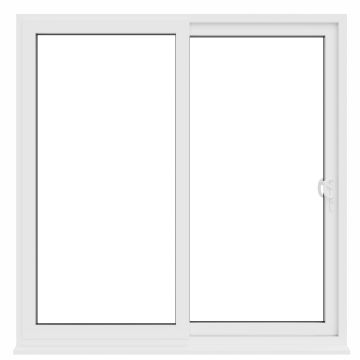 Crystal uPVC White Sliding Patio Right to Left 150mm Cill Included Clear Glazing