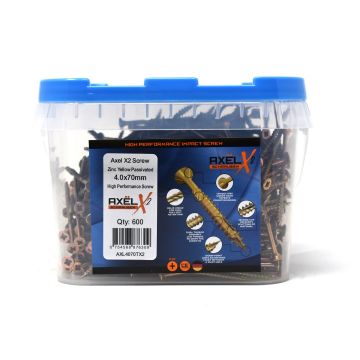 Axel High Performance Woodscrews (Dia) 4.0mm (L) 70mm - Tub of 600