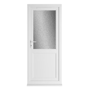 Crystal Triple Glazed Single Door Half panel White RH Obscure