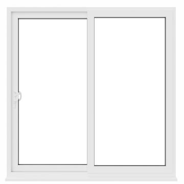 Crystal uPVC White Sliding Patio Left to Right 150mm Cill Included Clear Glazing