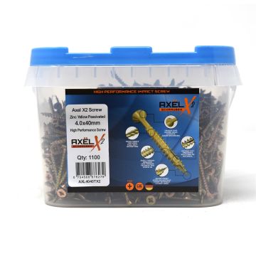 Axel High Performance Woodscrews (Dia) 4.0mm (L) 40mm - Tub of 1100