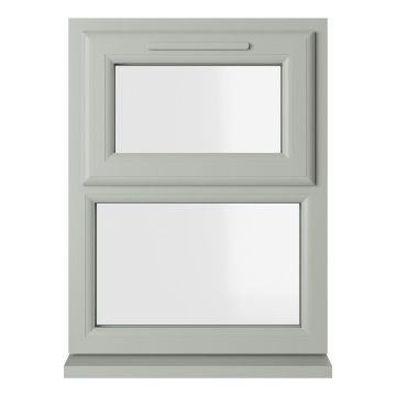 Crystal uPVC Window Triple Glazed Agate/White A+ Rated Top Hung Opener Over Fixed Light Clear Glazing