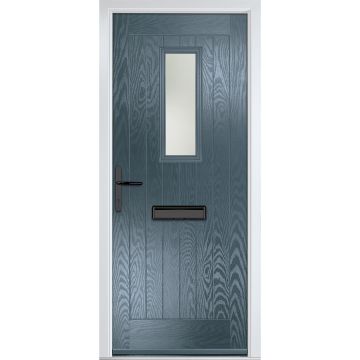 Crystal GRP Front door Sunningdale Slate Grey 920mm x 2090mm Open in Right hand Stipolytte Glass