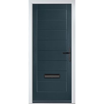 Crystal GRP Front door Monza Solid Anthracite Grey 920mm x 2090mm Open in Left hand No Glass