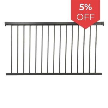 Vista Aluminium Balustrade Railing Kit (H) 42" (L) 1800mm / 6ft