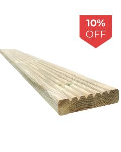 Snowdon Timber Treated Decking Board (T) 28mm (W) 120mm (L) 2.4m - Pack of 10