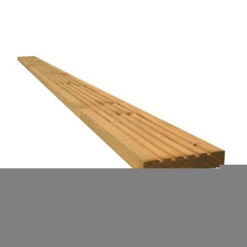 Treated Dual Sided Decking Board (T) 24mm (W) 120mm (L) 1.8m - Pack of 25