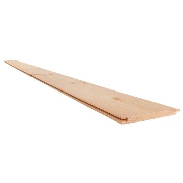 Untreated Tongue and Groove Shiplap Cladding (T) 12mm (W) 120mm (L) 2.4m - Pack of 10