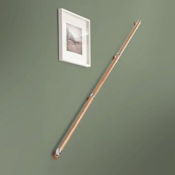 Cheshire Mouldings Rail in a Box Oak/Chrome Complete Set (L) 3.6m